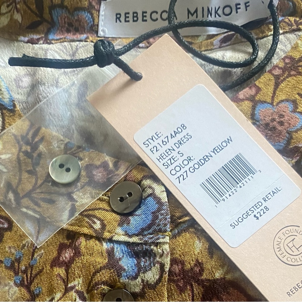Rebecca Minkoff Helen Floral Dress. Color: Golden Yellow. Multi: Floral - Picture 6 of 11